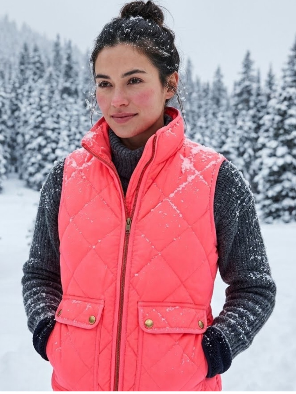 J. Crew Pink Quilted Women’s Hot Pink Puffer Jacket